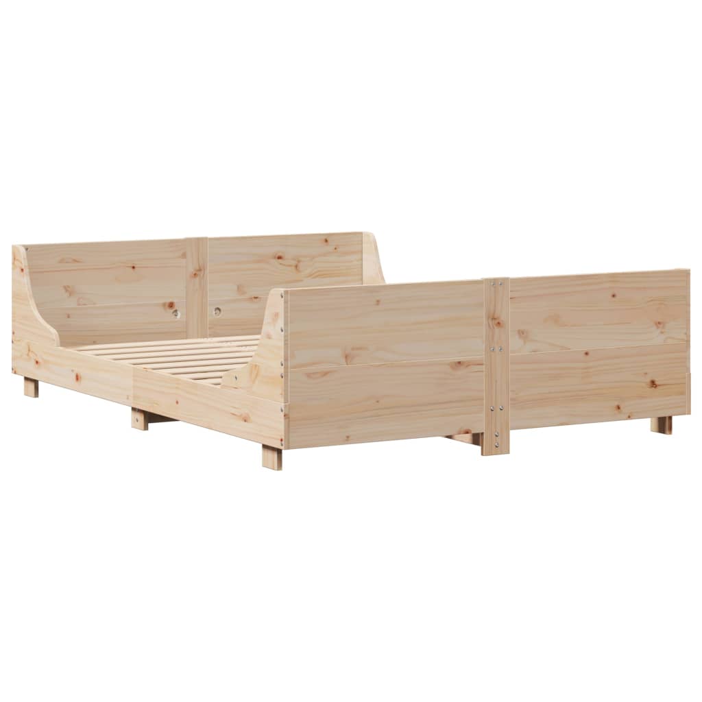 sengeramme uden madras 150x200 cm massivt fyrretræ