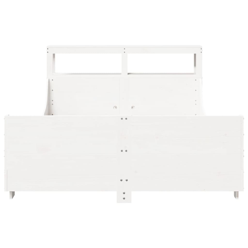sengeramme uden madras 150x200 cm massivt fyrretræ hvid