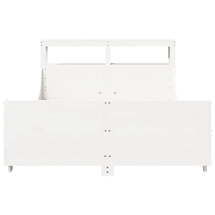 sengeramme uden madras 150x200 cm massivt fyrretræ hvid