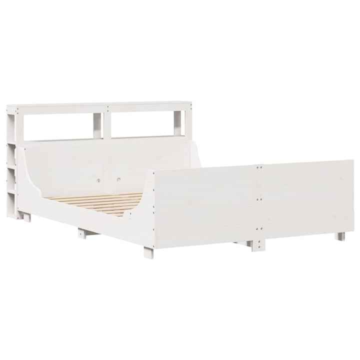 sengeramme uden madras 120x200 cm massivt fyrretræ hvid