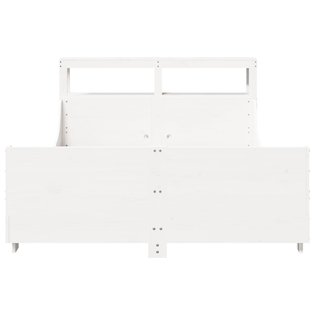 sengeramme uden madras 120x200 cm massivt fyrretræ hvid