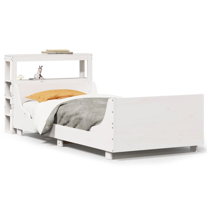 sengeramme uden madras 90x200 cm massivt fyrretræ hvid