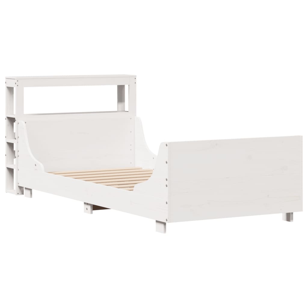 sengeramme uden madras 90x200 cm massivt fyrretræ hvid