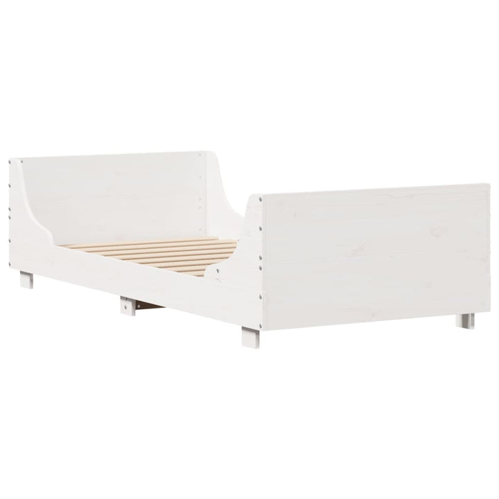 sengeramme uden madras 90x200 cm massivt fyrretræ hvid