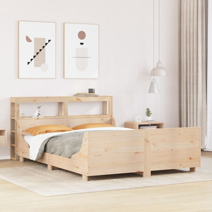 sengeramme uden madras 140x190 cm massivt fyrretræ