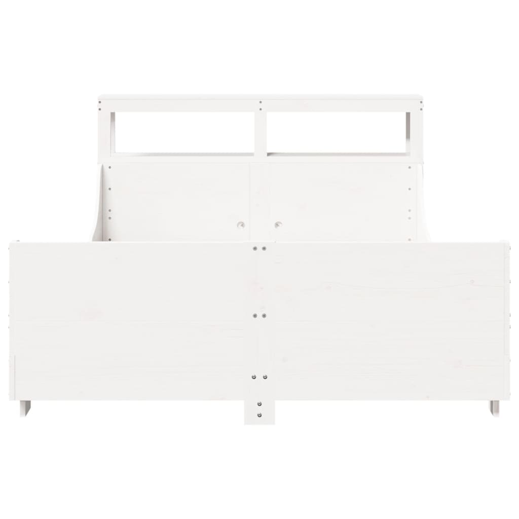 sengeramme uden madras 140x190 cm massivt fyrretræ hvid