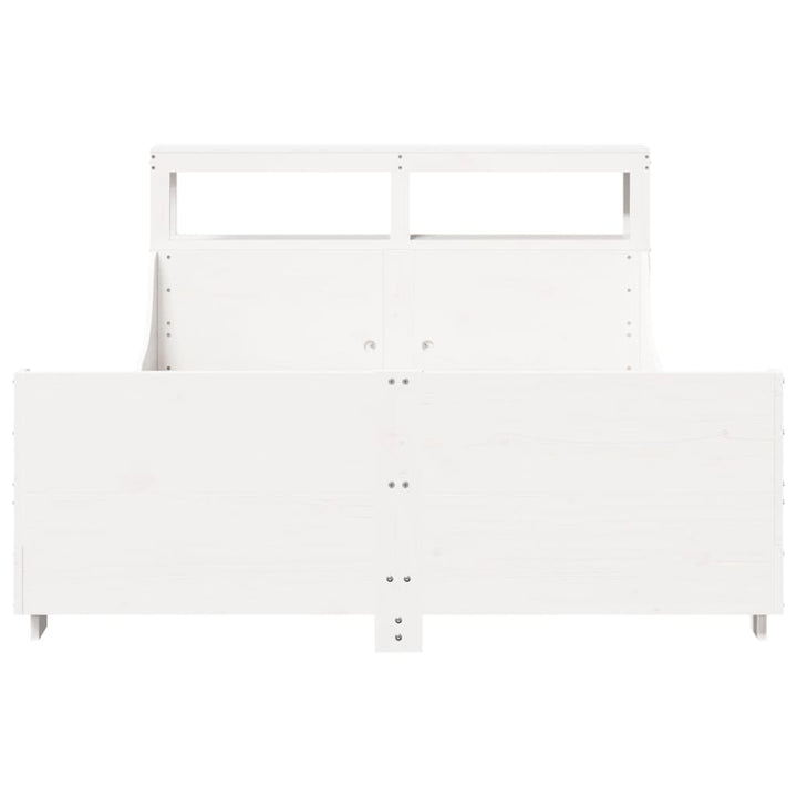 sengeramme uden madras 140x190 cm massivt fyrretræ hvid
