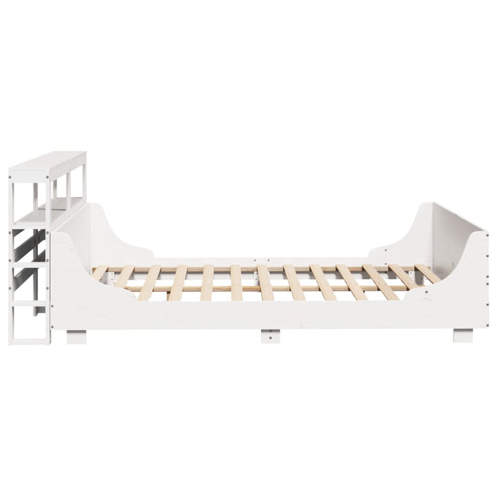 sengeramme uden madras 140x190 cm massivt fyrretræ hvid