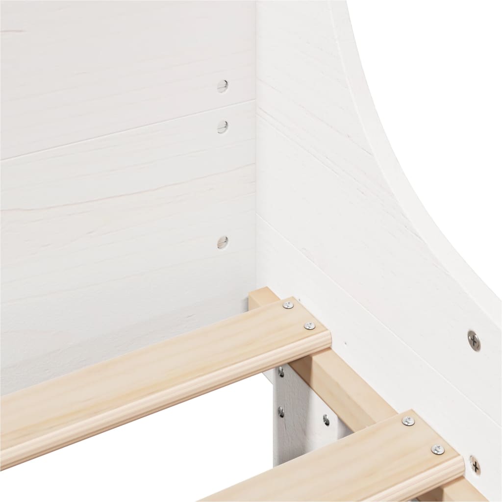 sengeramme uden madras 120x190 cm massivt fyrretræ hvid
