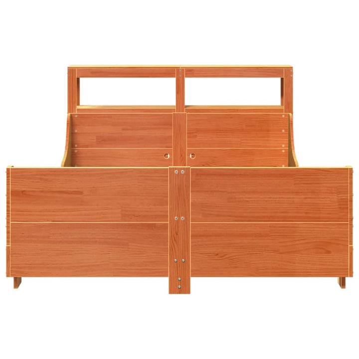 sengeramme uden madras 120x190 cm massivt fyrretræ gyldenbrun