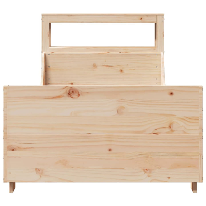 sengeramme uden madras 75x190 cm massivt fyrretræ