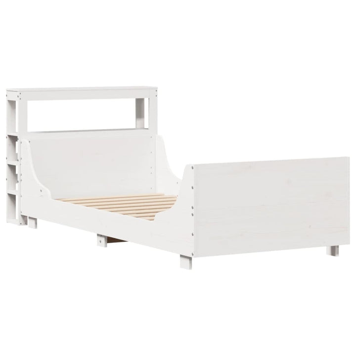 sengeramme uden madras 75x190 cm massivt fyrretræ hvid