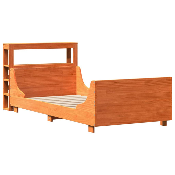sengeramme uden madras 75x190 cm massivt fyrretræ gyldenbrun
