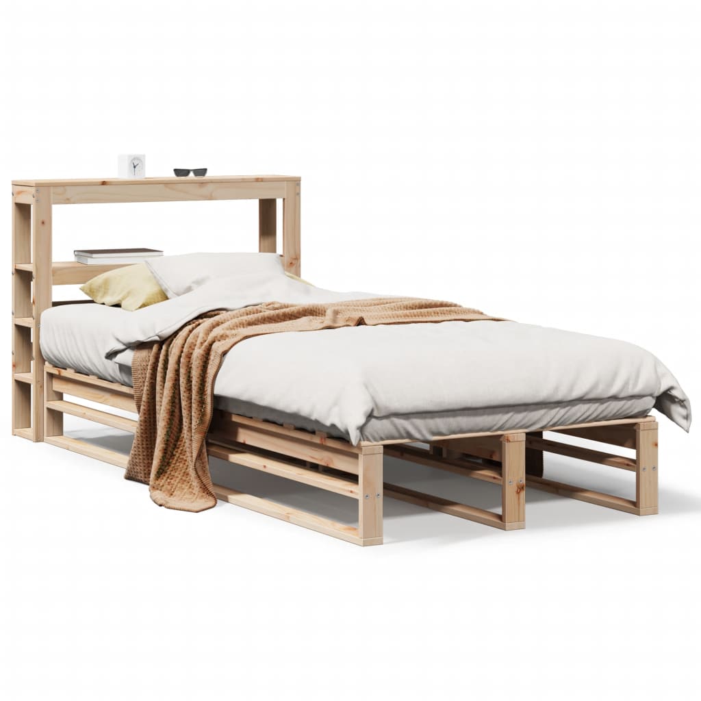 sengeramme uden madras 90x200 cm massivt fyrretræ