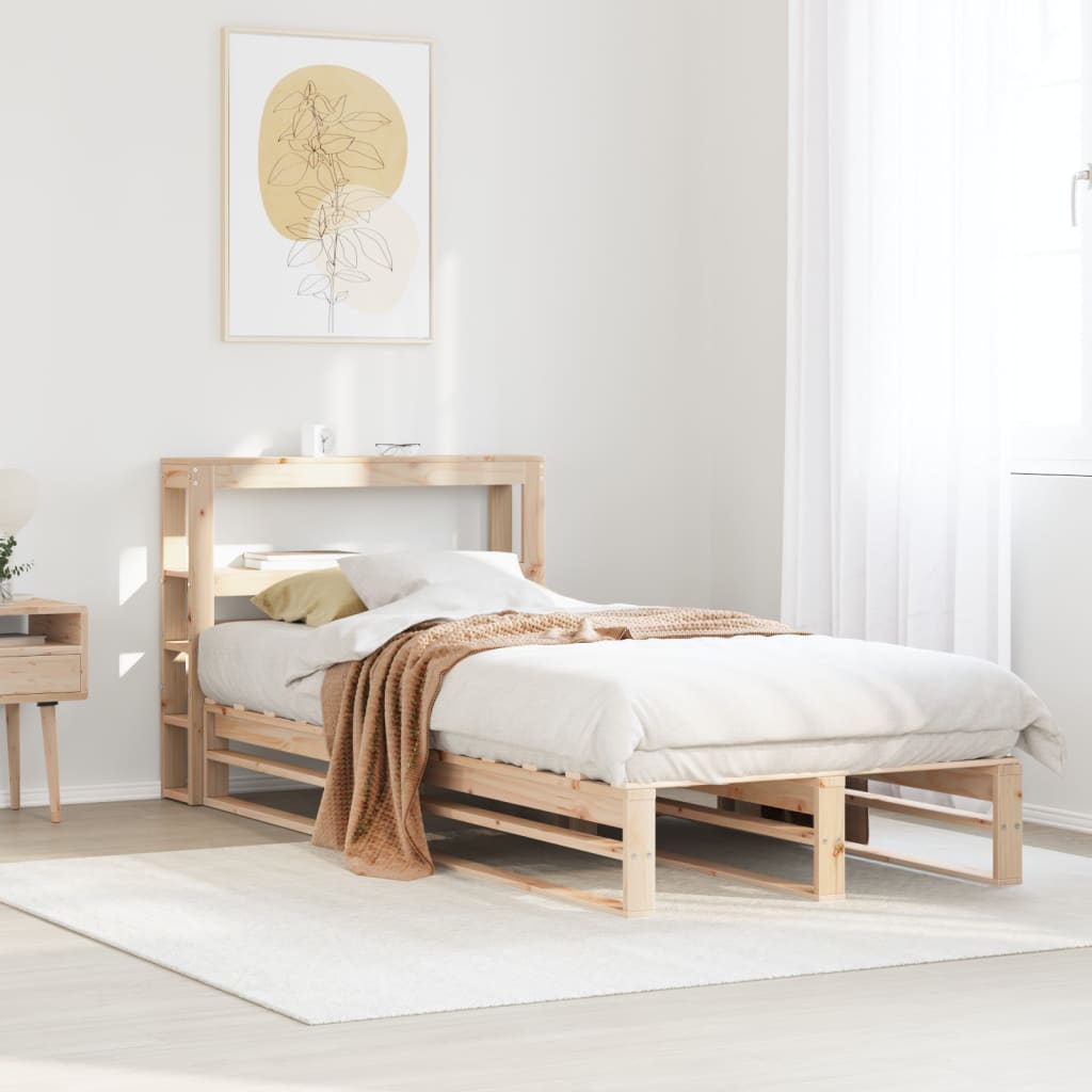 sengeramme uden madras 90x200 cm massivt fyrretræ