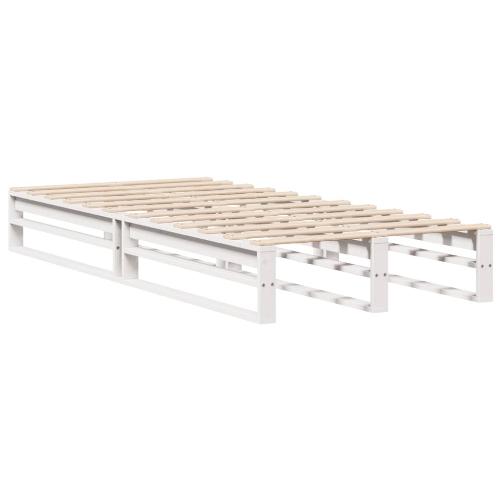sengeramme uden madras 90x200 cm massivt fyrretræ hvid