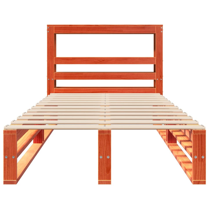 sengeramme uden madras 100x200 cm massivt fyrretræ gyldenbrun