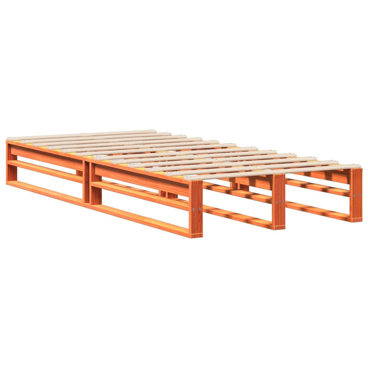 sengeramme uden madras 100x200 cm massivt fyrretræ gyldenbrun