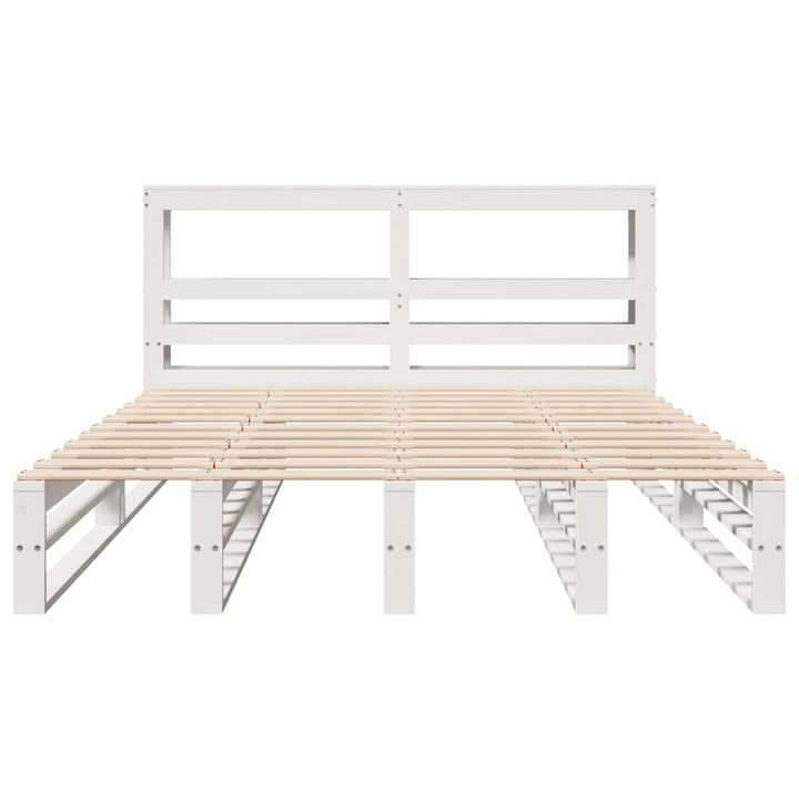 sengeramme uden madras 120x200 cm massivt fyrretræ hvid