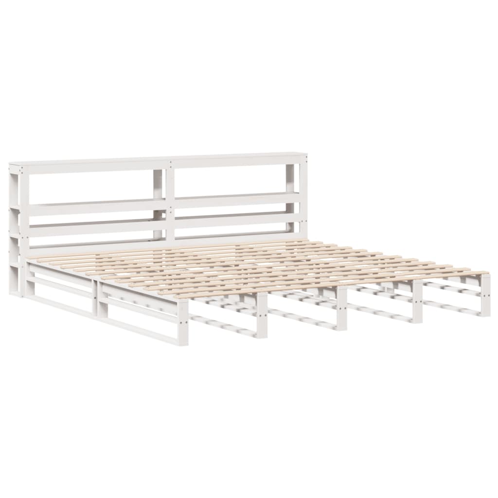 sengeramme uden madras 180x200 cm massivt fyrretræ hvid