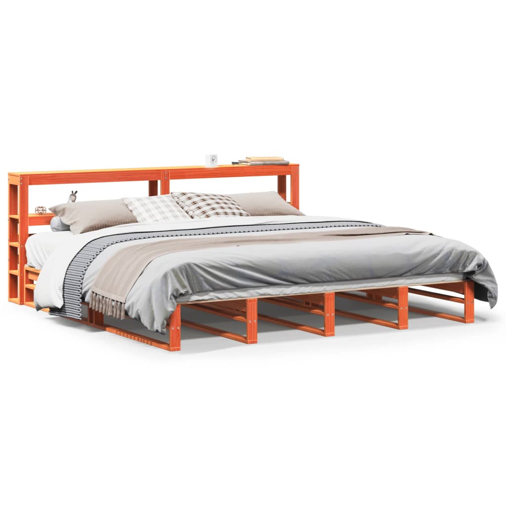 sengeramme uden madras 180x200 cm massivt fyrretræ gyldenbrun