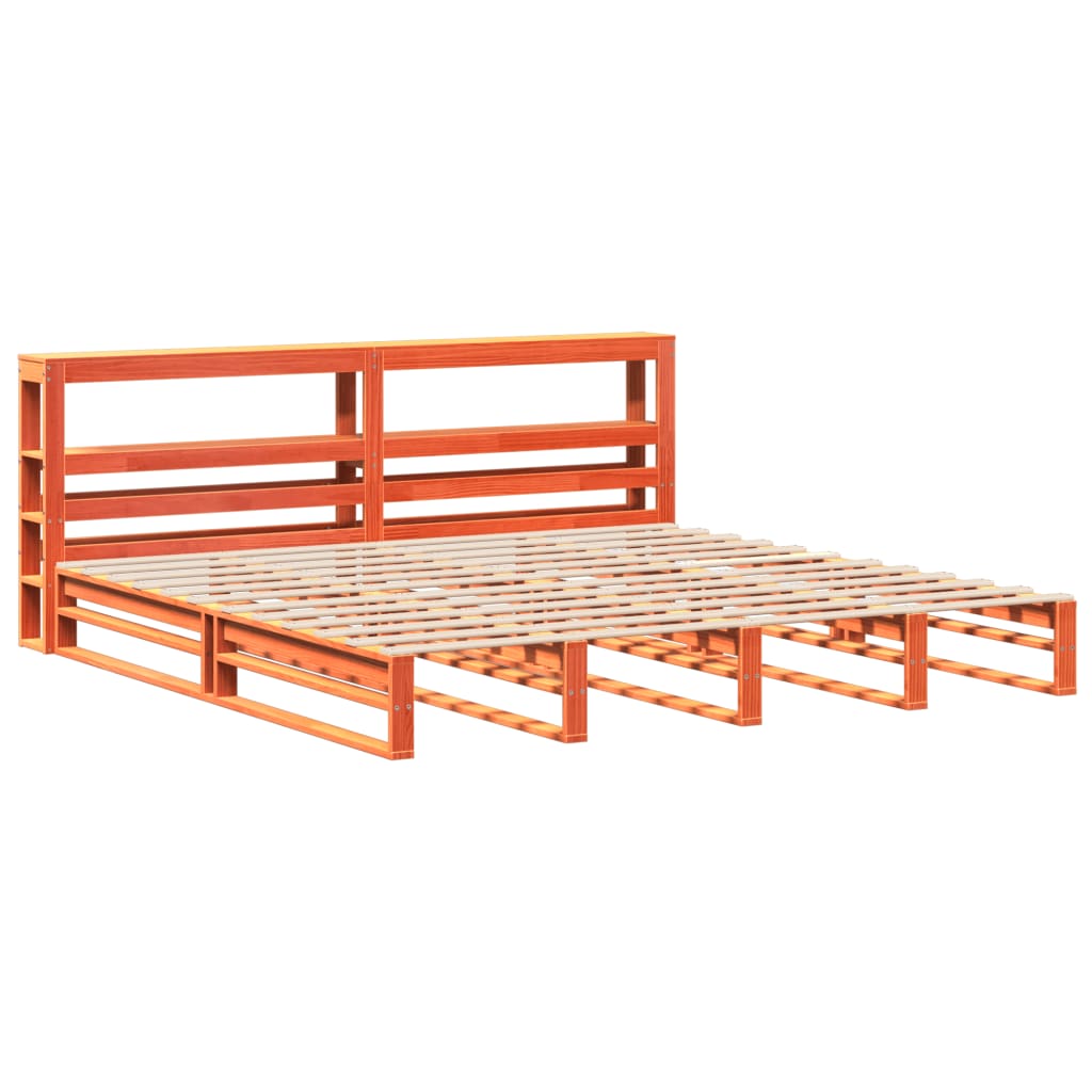 sengeramme uden madras 180x200 cm massivt fyrretræ gyldenbrun