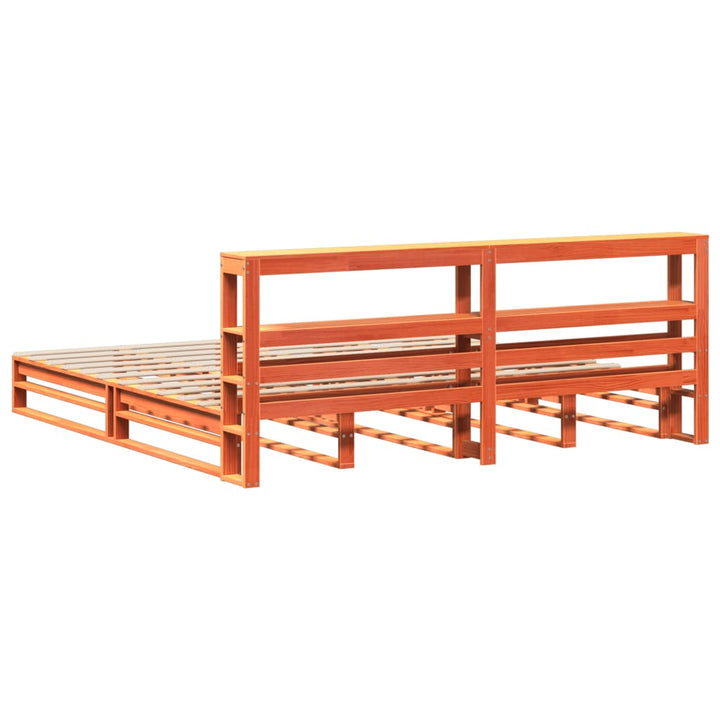 sengeramme uden madras 180x200 cm massivt fyrretræ gyldenbrun