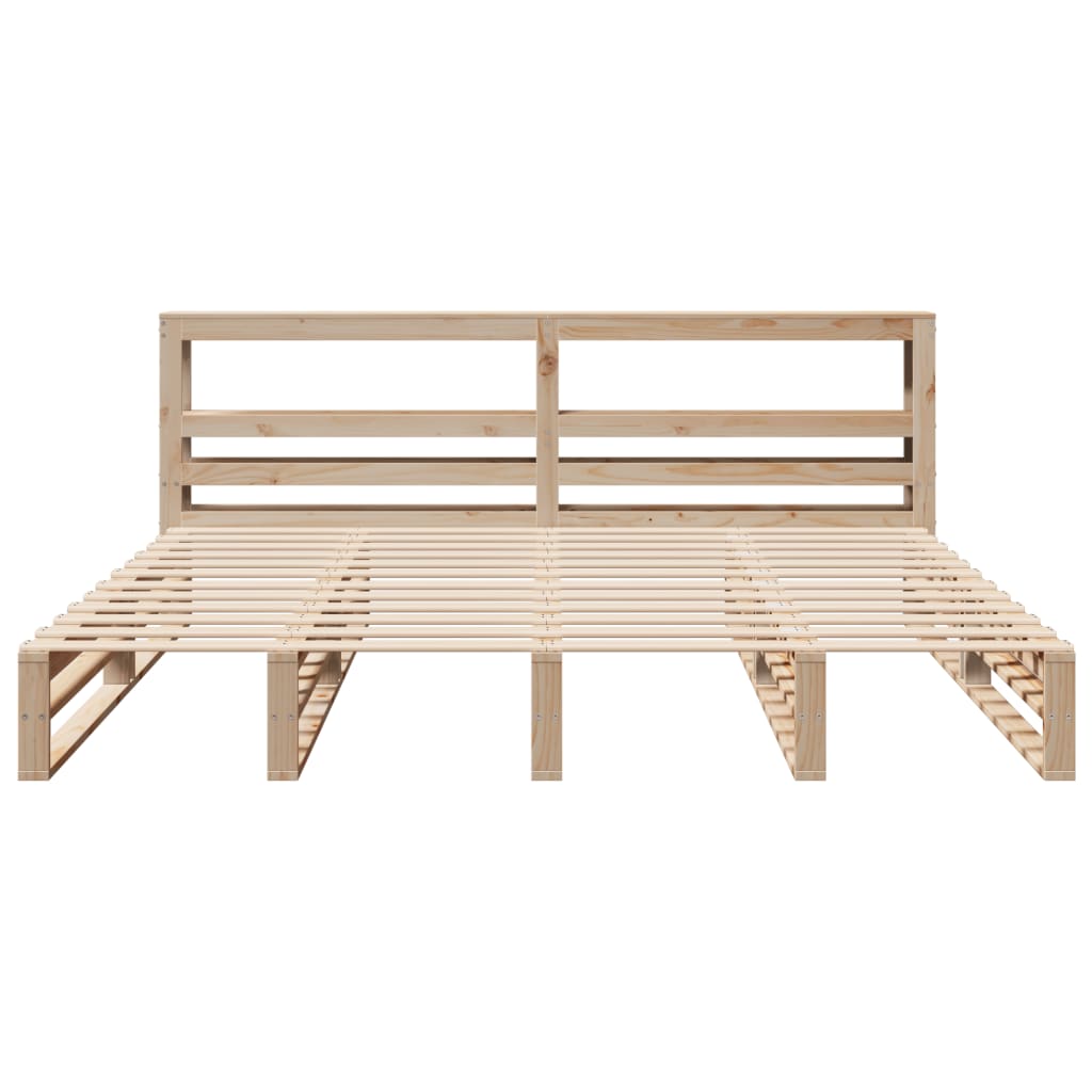 sengeramme uden madras 200x200 cm massivt fyrretræ