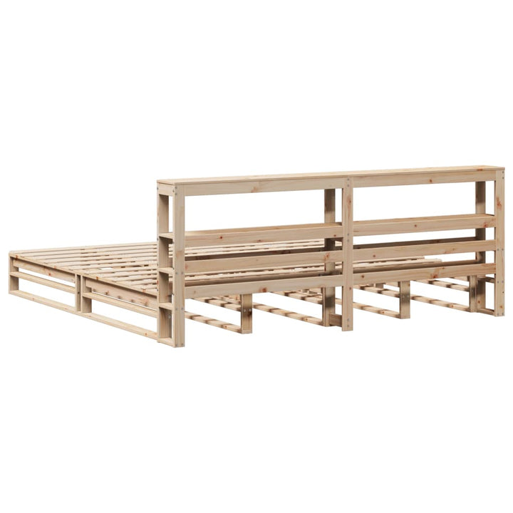sengeramme uden madras 200x200 cm massivt fyrretræ