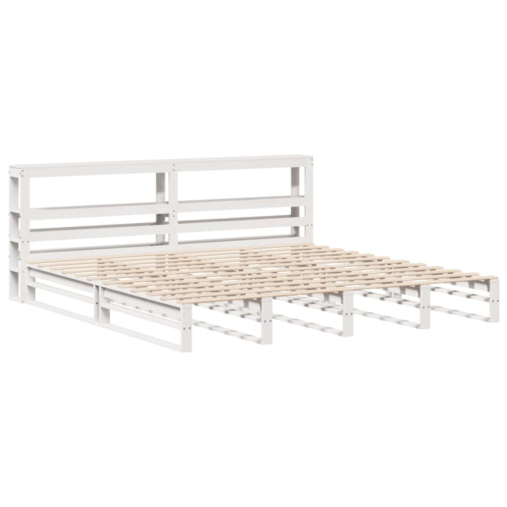sengeramme uden madras 200x200 cm massivt fyrretræ hvid