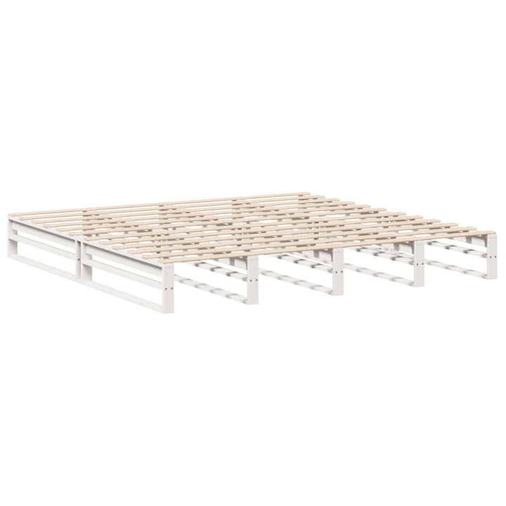 sengeramme uden madras 200x200 cm massivt fyrretræ hvid