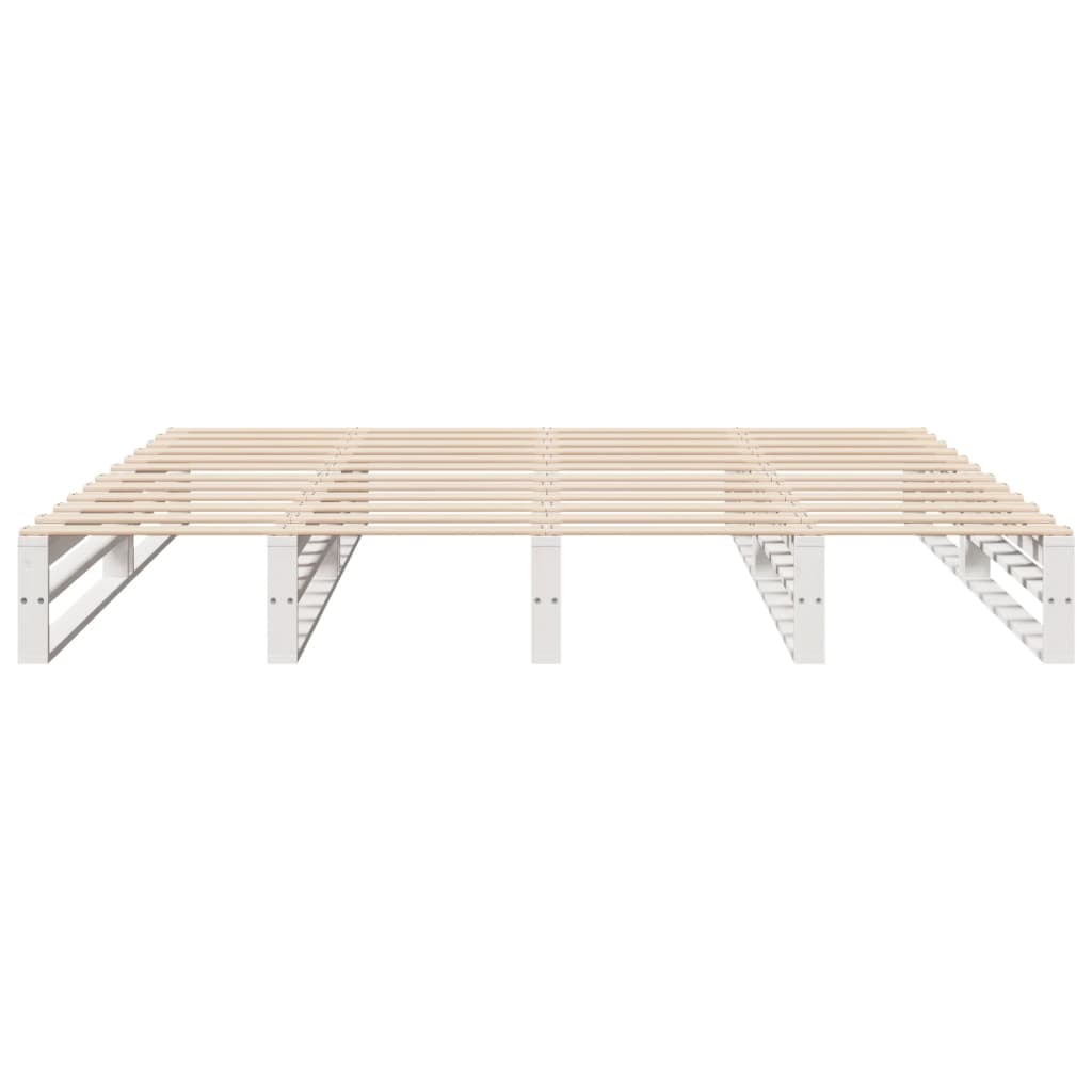 sengeramme uden madras 200x200 cm massivt fyrretræ hvid