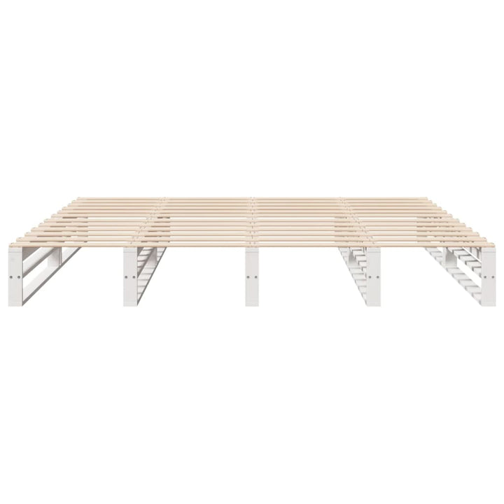 sengeramme uden madras 200x200 cm massivt fyrretræ hvid