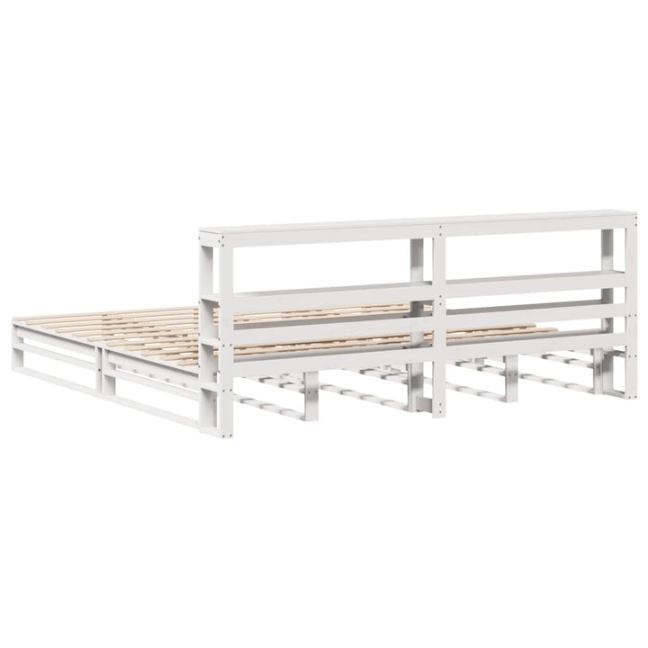 sengeramme uden madras 200x200 cm massivt fyrretræ hvid