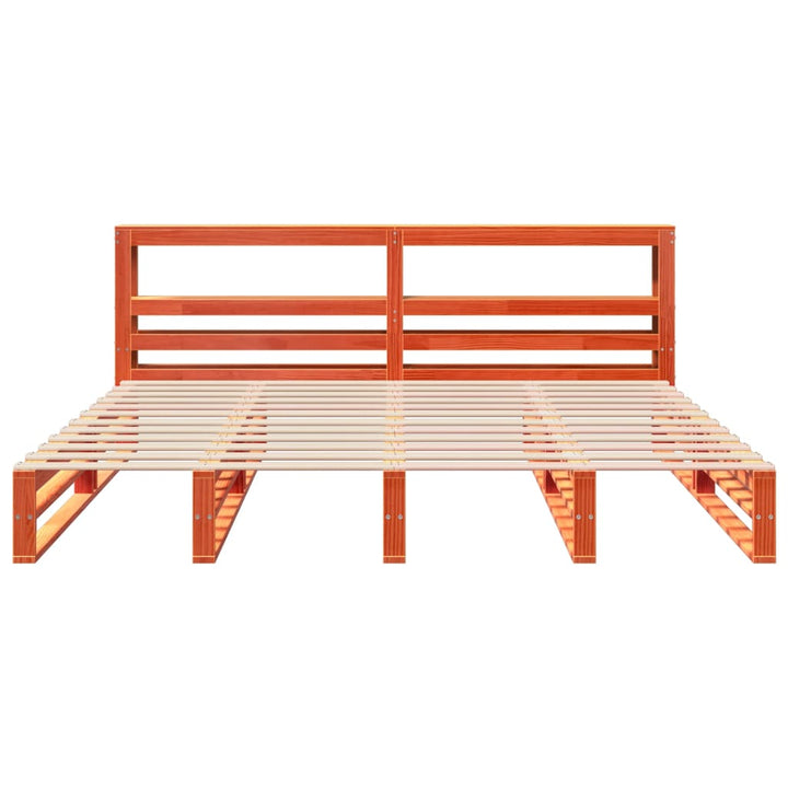 sengeramme uden madras 200x200 cm massivt fyrretræ gyldenbrun