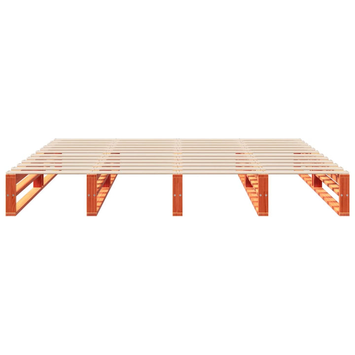 sengeramme uden madras 200x200 cm massivt fyrretræ gyldenbrun