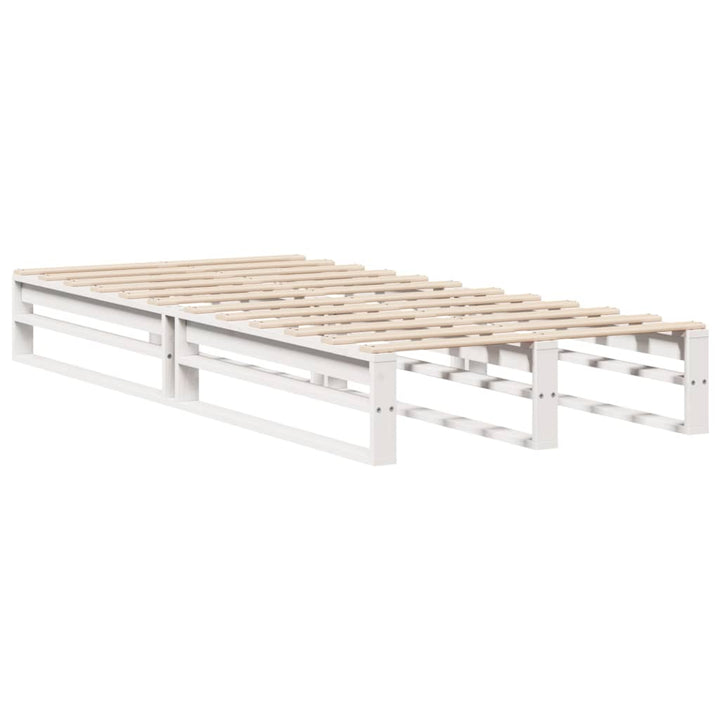 sengeramme uden madras 75x190 cm massivt fyrretræ hvid