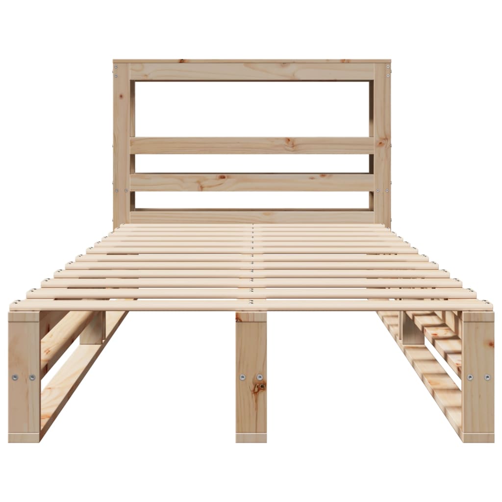 sengeramme uden madras 90x190 cm massivt fyrretræ