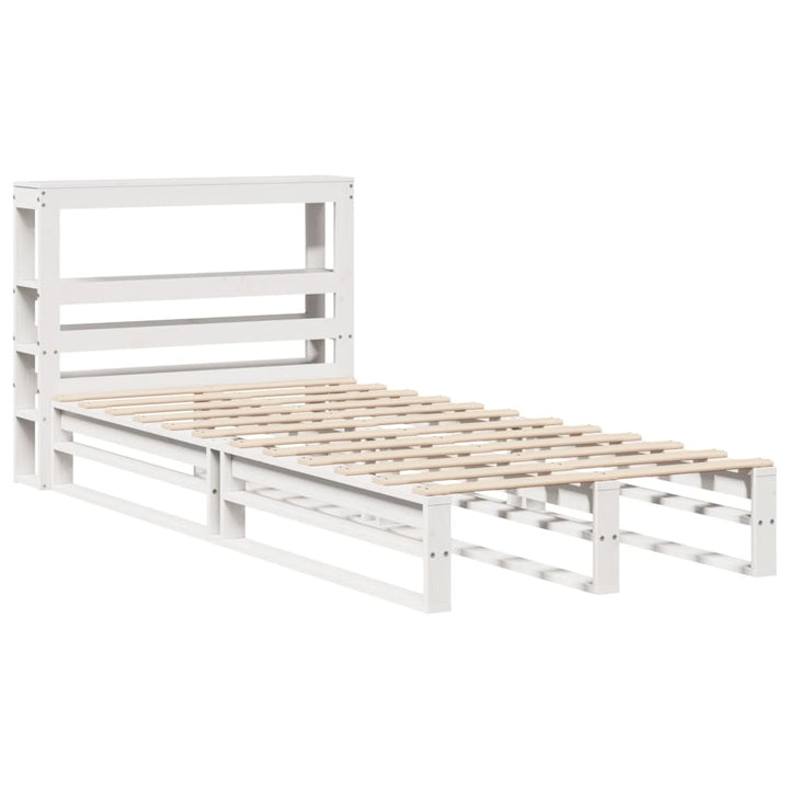 sengeramme uden madras 90x190 cm massivt fyrretræ hvid