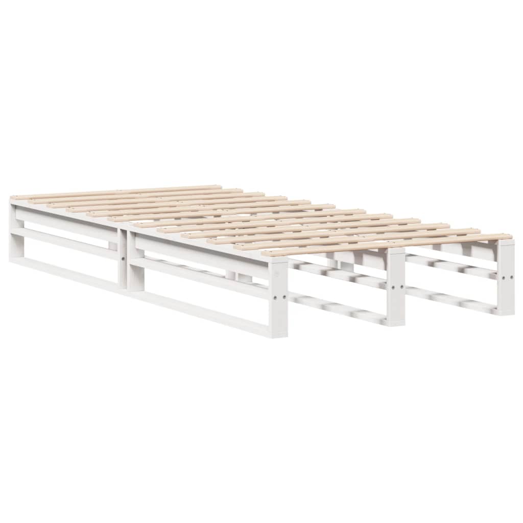 sengeramme uden madras 90x190 cm massivt fyrretræ hvid