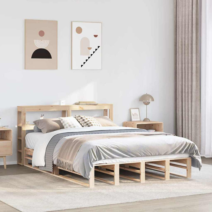 sengeramme uden madras 120x190 cm massivt fyrretræ