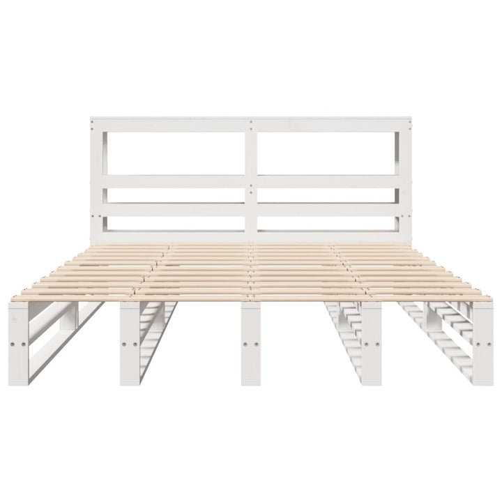 sengeramme uden madras 120x190 cm massivt fyrretræ hvid