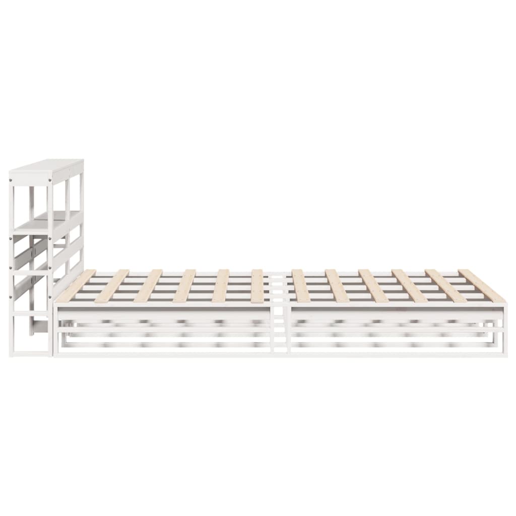 sengeramme uden madras 120x190 cm massivt fyrretræ hvid