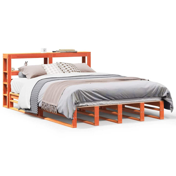 sengeramme uden madras 120x190 cm massivt fyrretræ gyldenbrun