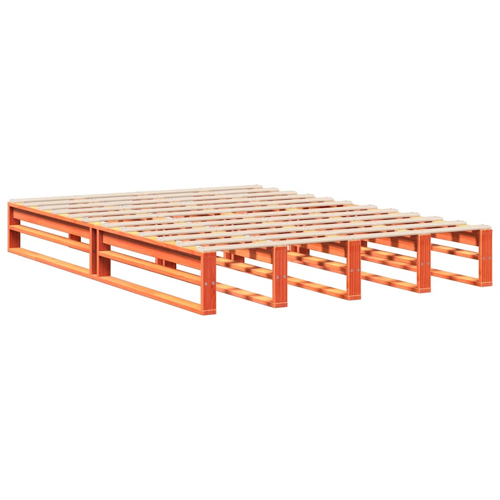 sengeramme uden madras 120x190 cm massivt fyrretræ gyldenbrun