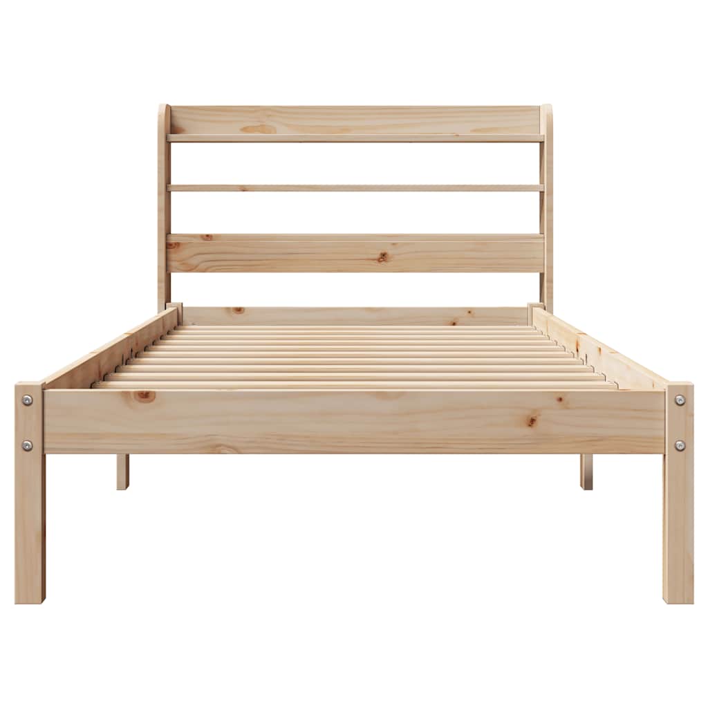sengeramme uden madras 75x190 cm massivt fyrretræ