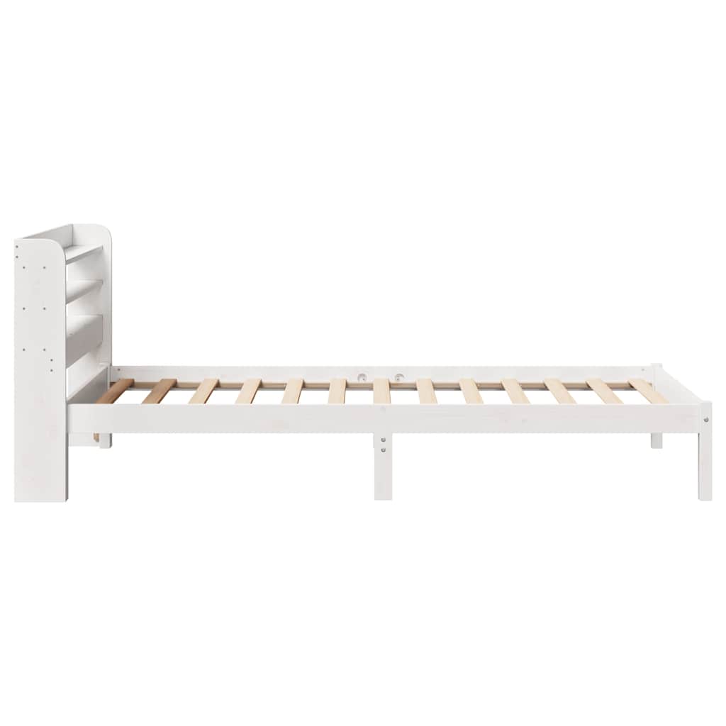 sengeramme uden madras 75x190 cm massivt fyrretræ hvid