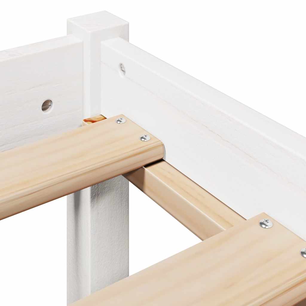 sengeramme uden madras 75x190 cm massivt fyrretræ hvid