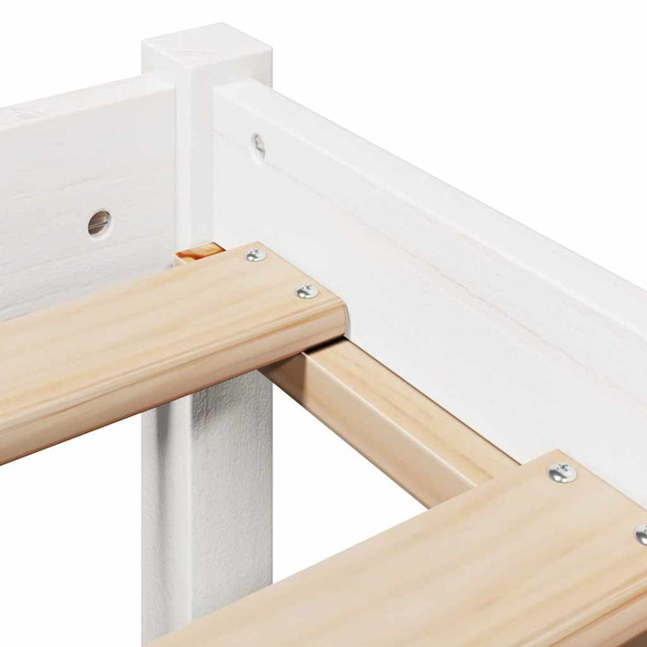sengeramme uden madras 75x190 cm massivt fyrretræ hvid