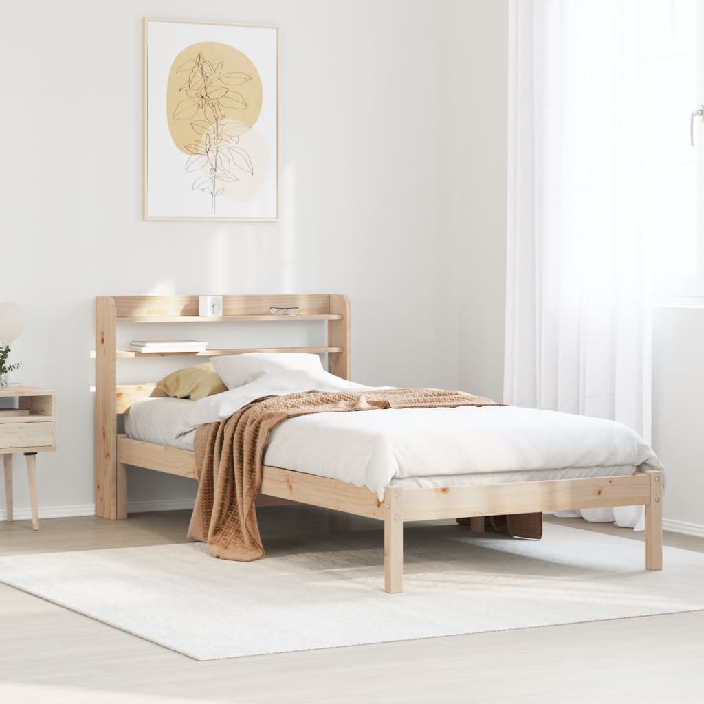 sengeramme uden madras 90x190 cm massivt fyrretræ